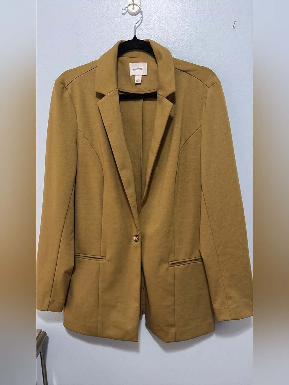 Nine West Women's Olive-Mustard Single-Button Blazer